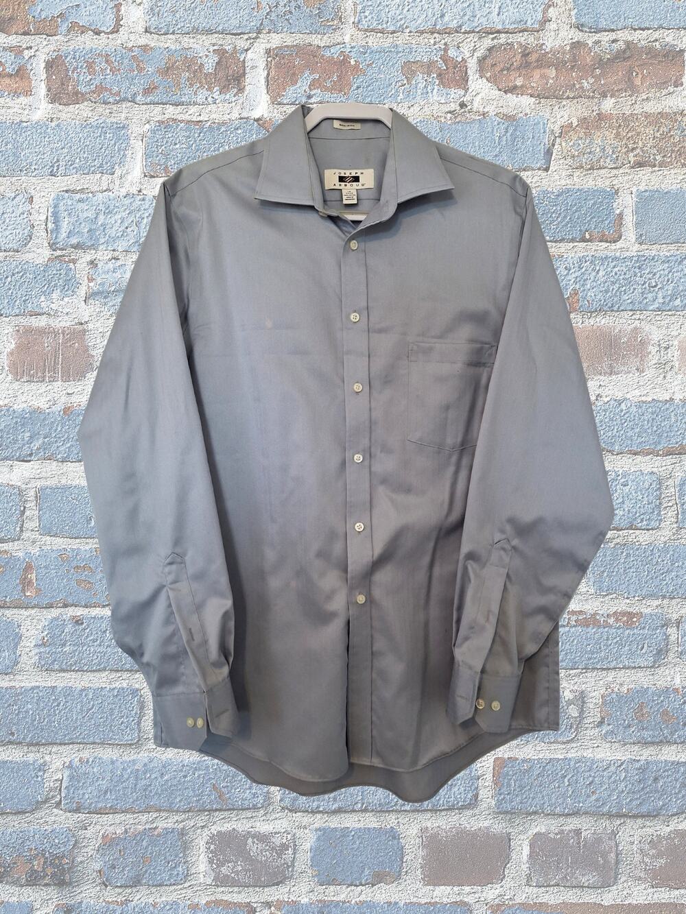 Joseph Abboud Gray Long Sleeve Dress Shirt 16 - 34/35